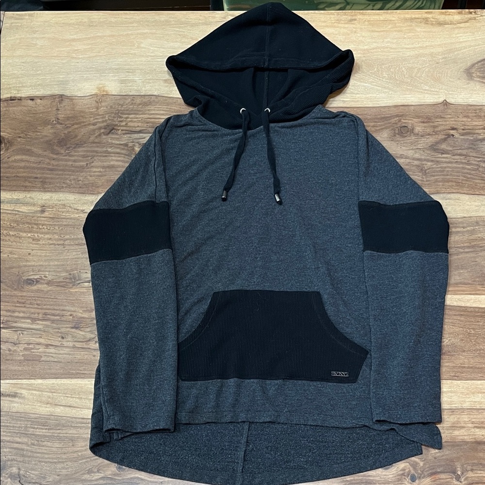 Marc New York Charcoal and Black Hooded Sweatshirt